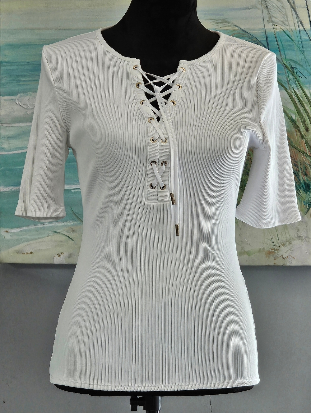 WHBM Forme Lace-Up Top Sz Medium